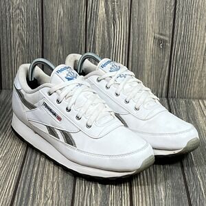 Reebok Classic Women Sneaker Trainer Shoe Women 10 White Silver Leather‎ CN3441